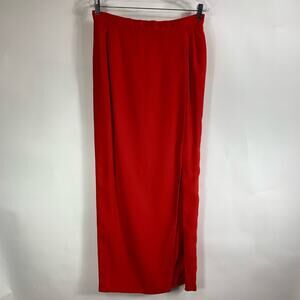 Alyce Vintage Maxi Skirt Red Crepe 32" waist